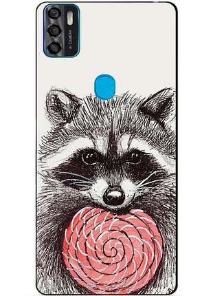 Силіконовий чохол бампер для zte blade a7s з малюнком єнот