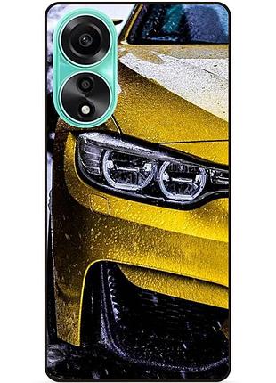Силиконовый чехол бампер для oppo a78 с рисунком bmw бмв машина авто