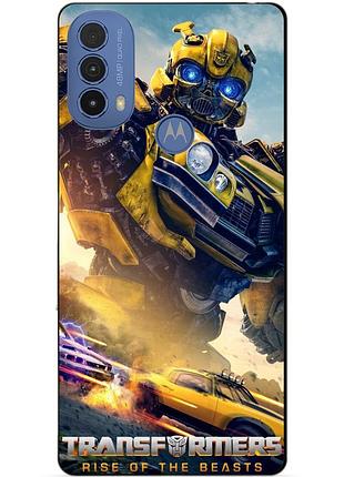 Силиконовый чехол бампер для motorola moto e40 с рисунком bumblebee бамблби трансформеры