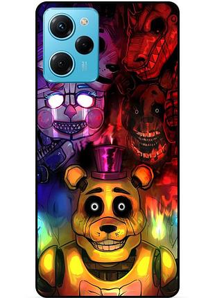Силиконовый бампер чехол для xiaomi redmi note 12 pro speed edition с рисунком фредди freddy аниматроники
