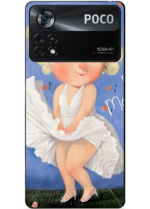 Силиконовый бампер чехол для xiaomi poco x4 pro 5g с рисунком мерлин монро