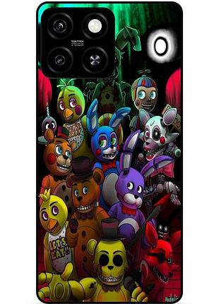 Чехол силиконовый бампер для zte blade a55 с рисунком freddy фредди аниматроники