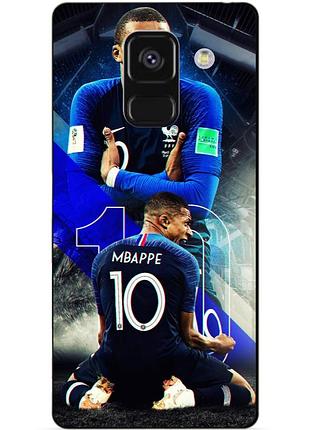 Чехол силиконовый бампер для samsung a8 plus с рисунком mbappe франция мбаппе