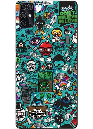 Силіконовий чохол бампер для zte blade v2020 smart з малюнком стикери