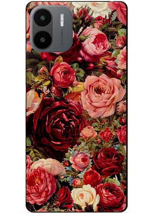 Силиконовый чехол бампер для xiaomi redmi a2 / a1 с рисунком красные розы цветы