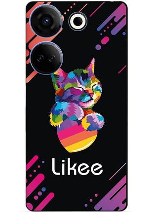 Чехол силиконовый бампер для tecno camon 20 pro с рисунком likee лайки
