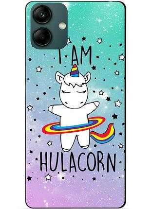 Силиконовый бампер чехол для samsung a04 с рисунком единорог