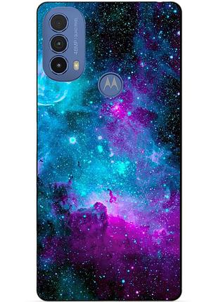 Силиконовый чехол бампер для motorola moto e20 с рисунком галактика космос