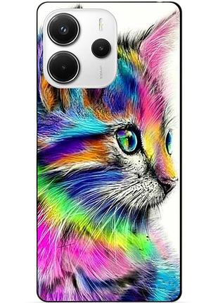 Силіконовий чохол бампер для xiaomi redmi note 14 з малюнком акварельний кіт