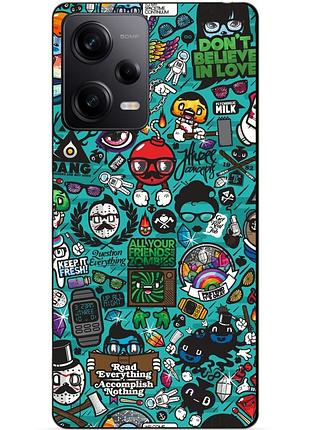 Силіконовий чохол бампер для xiaomi redmi note 12 pro 5g з малюнком стикери