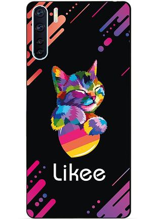 Силиконовый бампер чехол для oppo a91 с рисунком likee