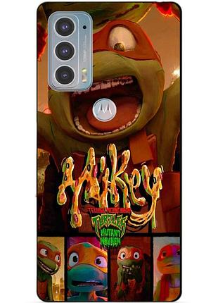 Силиконовый чехол бампер для motorola edge 20 с рисунком майки mikey черепашки ниндзя