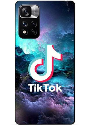 Силіконовий чохол бампер для xiaomi redmi note 11 pro plus 5g з малюнком tik tok тік ток