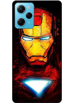 Силиконовый бампер чехол для xiaomi redmi note 12 pro speed edition с рисунком marvel марвел железный человек