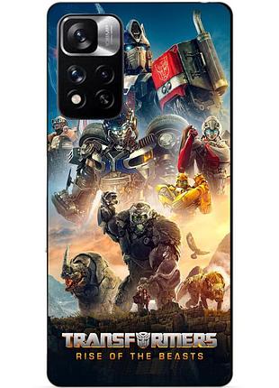 Силиконовый чехол бампер для xiaomi redmi note 11 pro plus 5g с картинкой звероботы трансформеры transformers