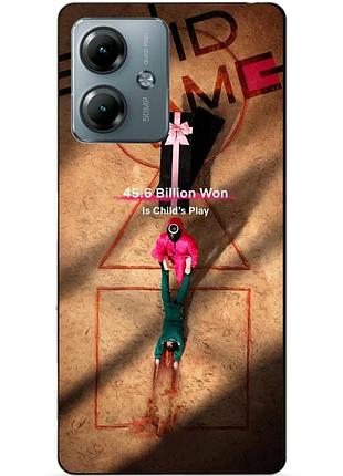 Силиконовый чехол бампер для motorola moto g14 с рисунком игра в кальмара