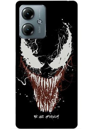 Силиконовый чехол бампер для motorola moto g14 с рисунком веном venom