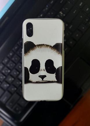 Силіконовий бампер чохол для iphone x 10 з малюнком панда