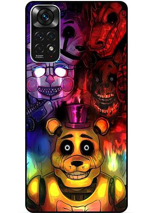 Силиконовый бампер чехол для xiaomi redmi note 11s / note 11 с рисунком фредди freddy аниматроники