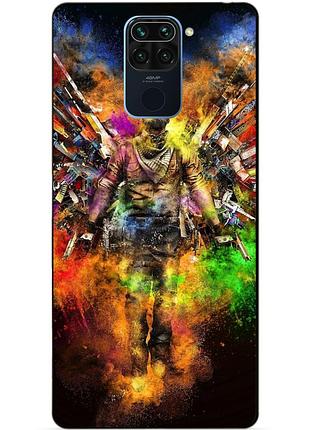 Чехол силиконовый бампер для xiaomi redmi note 9 с рисунком воин контр-страйк counter-strike