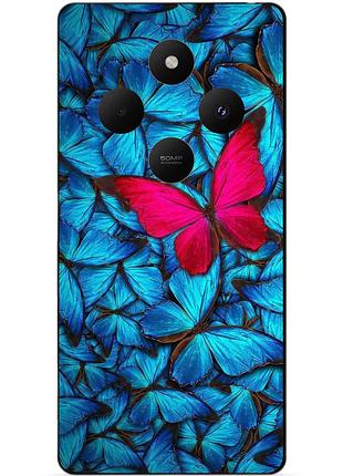 Чехол силиконовый бампер для xiaomi redmi 14c с рисунком мотыльки бабочки