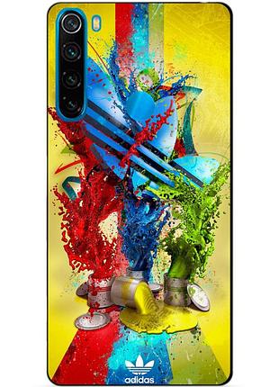 Силіконовий чохол бампер для xiaomi redmi note 8 з малюнком adidas