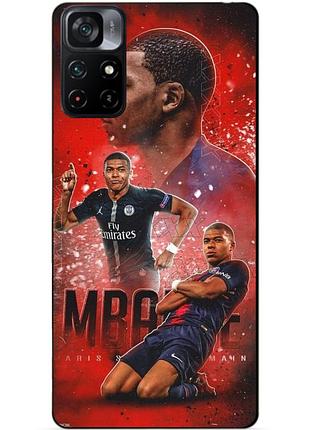 Силиконовый бампер чехол для xiaomi poco m4 pro 5g с рисунком мбаппе psg