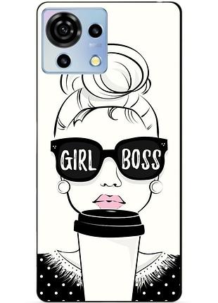 Чехол силиконовый бампер для zte blade v50 vita с рисунком girl boss