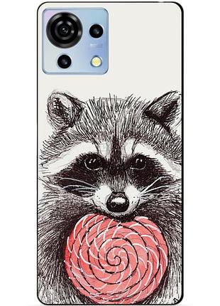 Чехол силиконовый бампер для zte blade v50 vita с рисунком енот