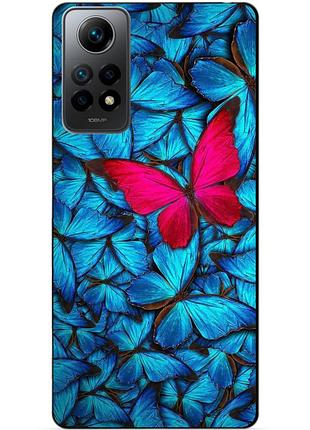 Силиконовый бампер чехол для xiaomi redmi note 12 pro с рисунком мотильки