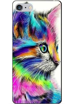 Силіконовий чохол бампер для iphone 6 plus з малюнком акварельний кіт