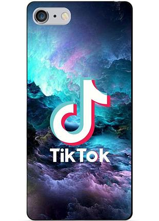 Силіконовий чохол бампер для iphone 6 plus з малюнком tik tok тік ток
