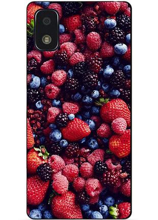 Силиконовый чехол бампер для zte blade l210 с рисунком ягоды