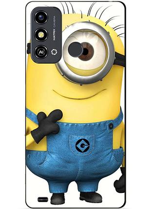 Силиконовый чехол бампер для zte blade a53 с рисунком миньон кевин minion