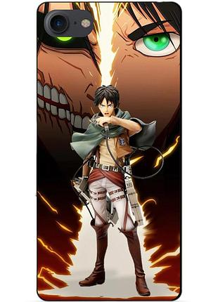 Силиконовый чехол бампер для iphone se 3 2022 с рисунком атака титанов attack on titan