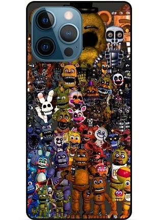 Силиконовый бампер чехол для iphone 13 pro max с рисунком freddy фредди аниматроники