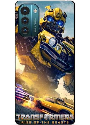 Силиконовый чехол бампер для nokia g11 с рисунком bumblebee бамблби трансформеры
