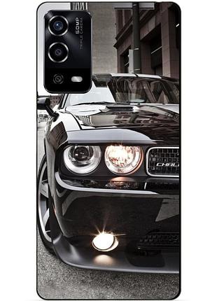 Силиконовый чехол бампер для oppo a55 с рисунком dodge додж машина авто