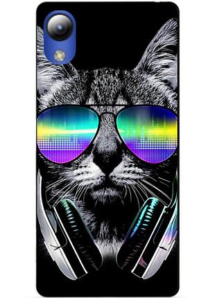 Силіконовий чохол бампер для zte blade l8 з малюнком музичний кіт