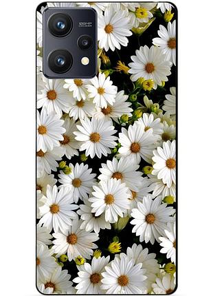 Силиконовый чехол бампер для realme 9 / 9 pro plus с рисунком ромашки