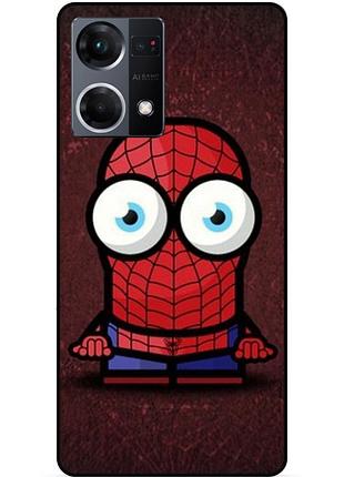 Силиконовый бампер чехол для oppo reno 7 с рисунком миньон человек паук spider man