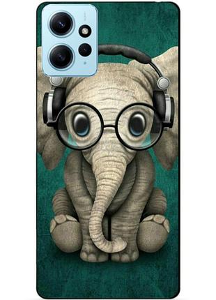 Силіконовий бампер чохол для xiaomi redmi note 12 з малюнком слоник