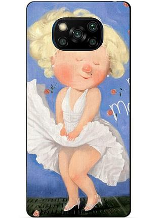Силиконовый бампер чехол для xiaomi poco x3 с рисунком мерлин монро гапчинская