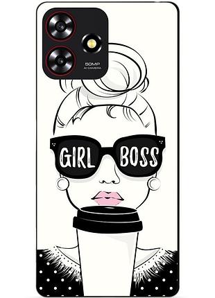 Силіконовий чохол бампер для zte blade a73 з малюнком girl boss