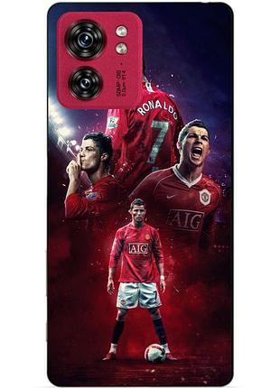 Силиконовый чехол бампер для motorola edge 40 с рисунком ronaldo mu роналдо