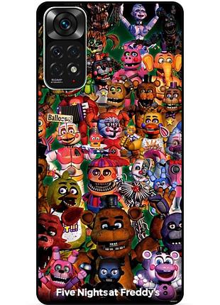 Силіконовий бампер чохол для xiaomi redmi note 11s / note 11 з малюнком аніматроніки freddy фредді