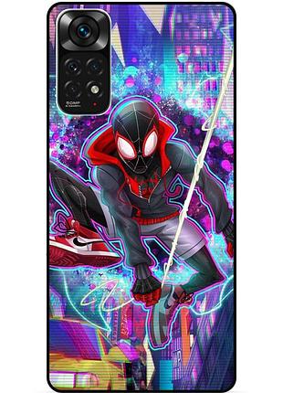 Силиконовый чехол бампер для xiaomi redmi note 11s / note 11 с картинкой spider man человек паук майлз моралес