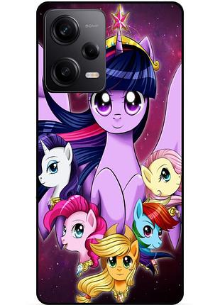 Силиконовый бампер чехол для xiaomi redmi note 12 pro 5g с рисунком пони my little pony