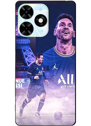 Чехол силиконовый бампер для tecno spark 20c с рисунком messi psg месси