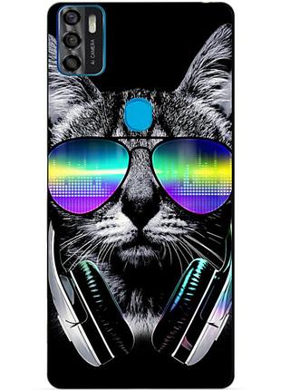 Силіконовий чохол бампер для zte blade a7s з малюнком музичний кіт
